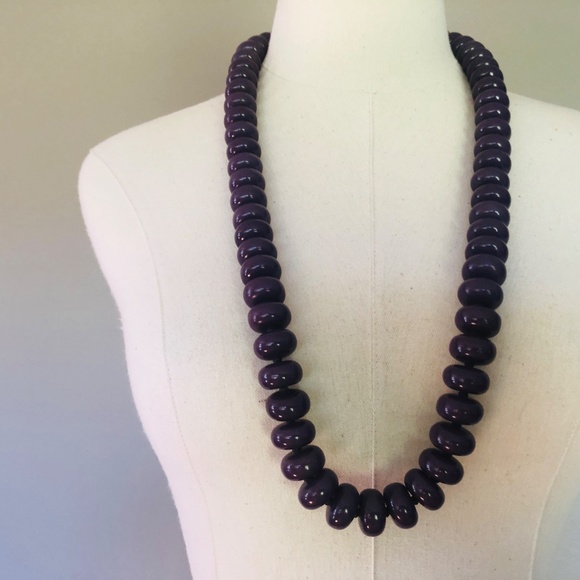 Large Black Bead Long Necklace - Picture 5 of 5